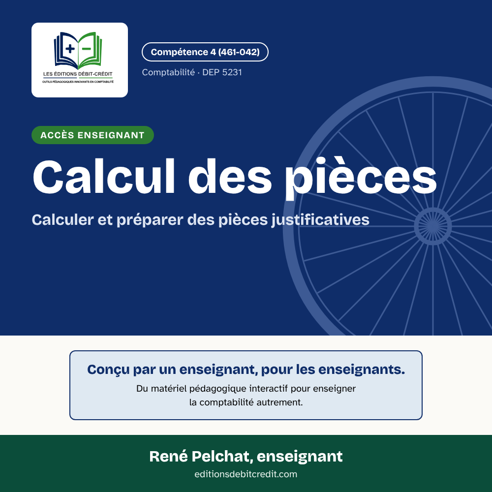 calcul des pièces — accès enseignant Couverture du manuel Calcul des pièces, accès enseignant